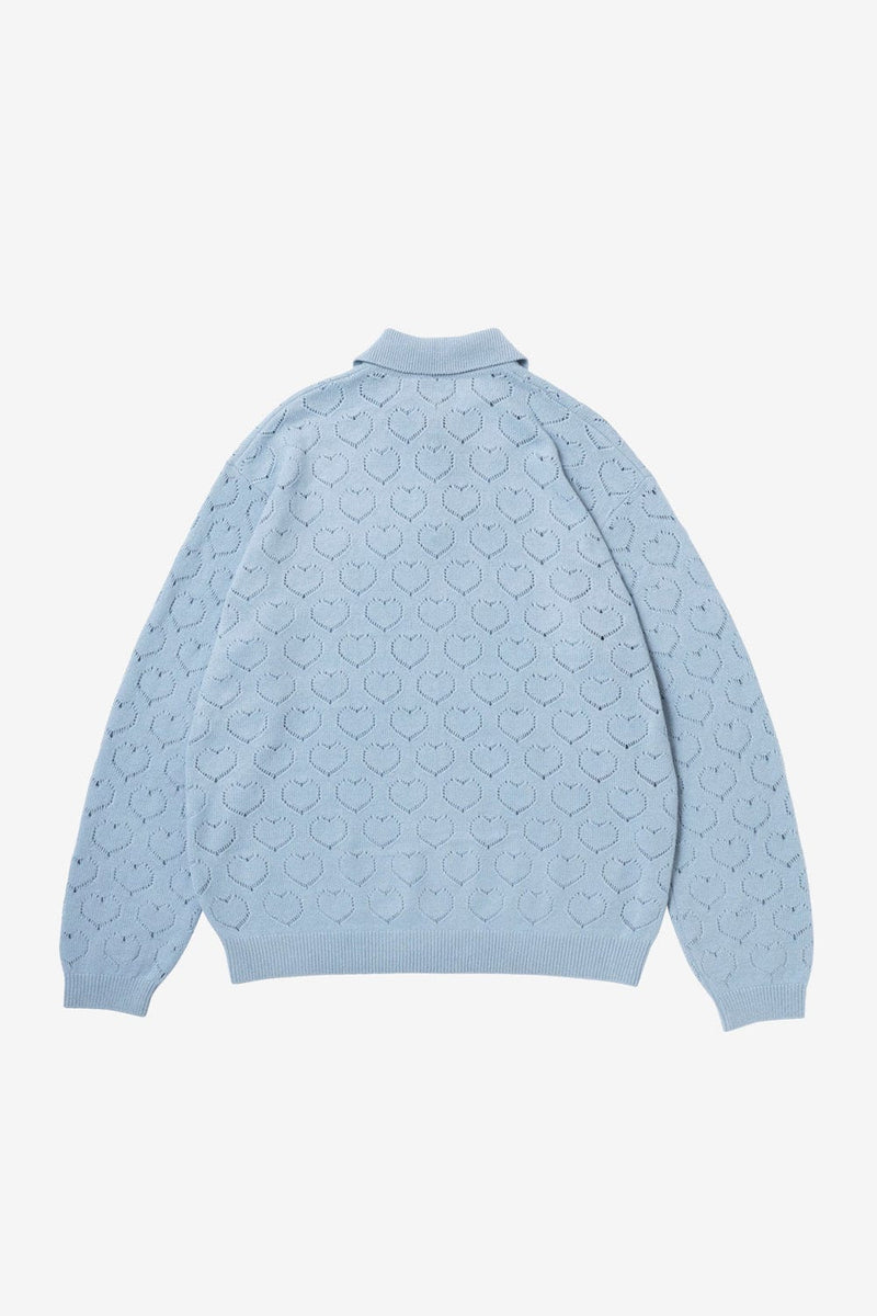 vowels Eyelet Polo (Blue)