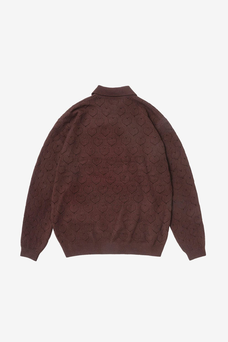 vowels Eyelet Polo (Dark Tobacco)