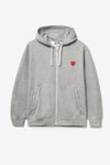 COMME des GARCONS PLAY T250 Multi Heart Zip Hoodie (Grey)