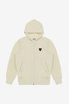 COMME des GARCONS PLAY T254 Zip Hooded Sweatshirt (Cream)