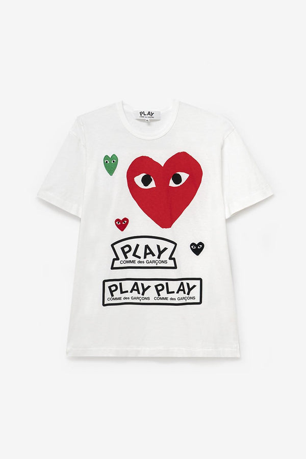 T280 PLAY CDG Logo with Red Heart Tee