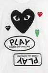 COMME des GARCONS PLAY T282 PLAY CDG Logo with Black Heart Tee