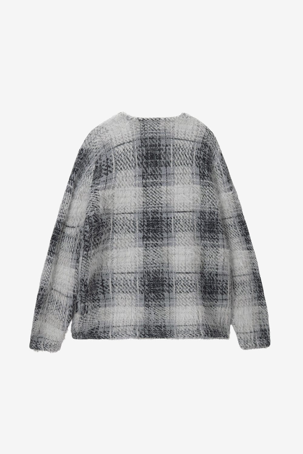 Stussy Hairy Plaid Cardigan (White) - Commonwealth